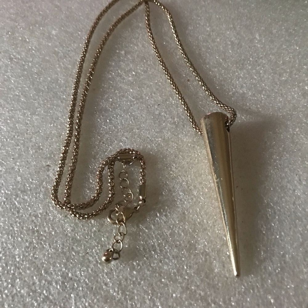 Gold  Spike Pendant Necklace